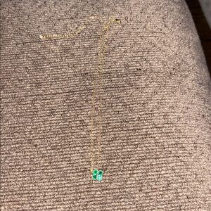 14k Gold Necklace with Green Pendant